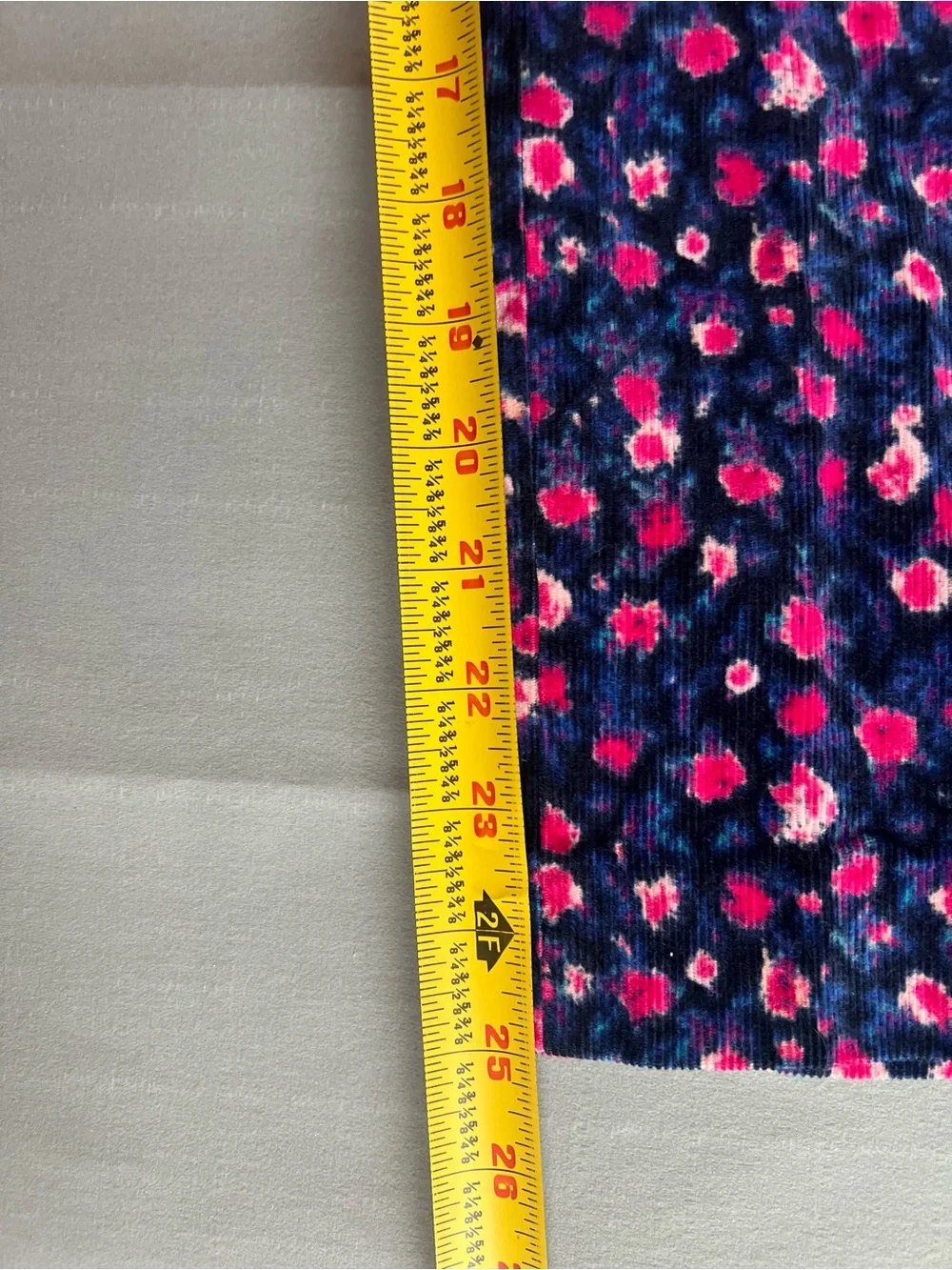J Crew Floral Corduroy Straight Leg Pants Navy Pink Print Size 2